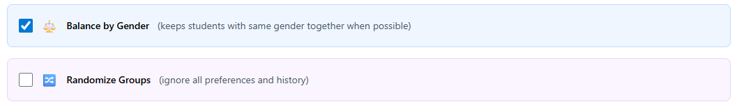 Groups tab showing seating arrangement options, tag-based seating, and generate groups button