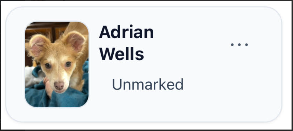 Student card showing an applied photo