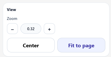 Zoom controls in the Print Layout Editor