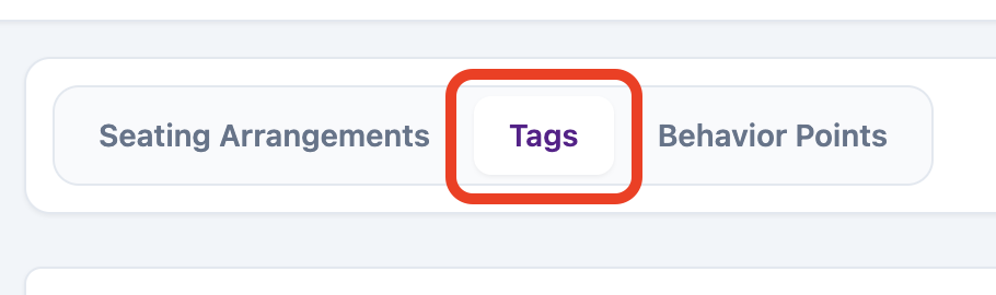 Room page tab row with Tags highlighted